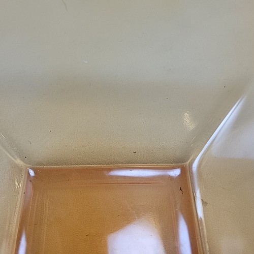 Art Deco Glass Orange Amber to Clear Square Dish vintage - Picture 12 of 13