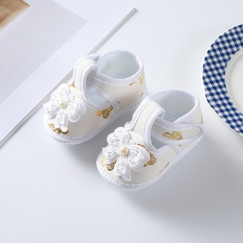 Baby Girl First Walkers Lace Floral Soft Sole Shoes 0-18M - Picture 5 of 18
