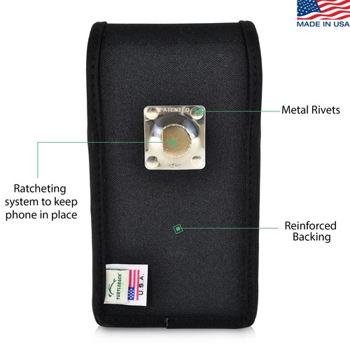 iPhone 11 Max XS MAX Turtleback Belt Holster Vertical Black Nylon Rotating Clip - Picture 3 of 11