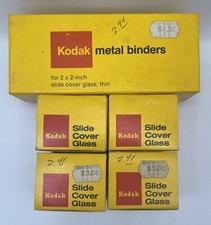 Vintage Kodak Metal Binders B350  Slide Glass Cover B351 2x2 Thin
