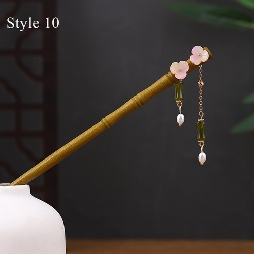 Wooden Hair Stick Chinese Style Tassel Hairpin Vintage Elegant Hanfu Accessories - Picture 18 of 26