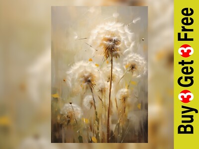 Ethereal Dandelion Art Print 5''x7'' - Soft Floral Matte Nature Wall Decor