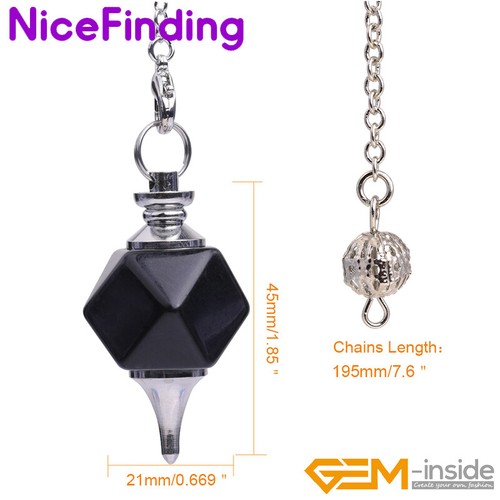 Natural 7 Chakra Merkaba Pendulum Gemstone Energy Healing Pendant Beads Gift NF - Picture 20 of 26