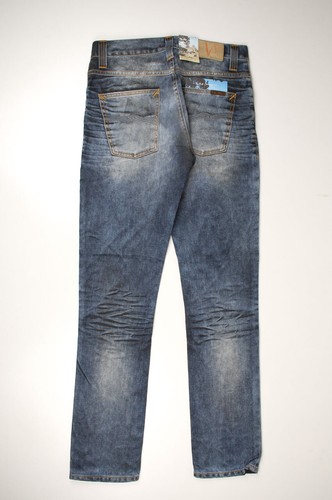32853 Nudie Jeans Grim Tim Used Blackcoated Blue Men Jeans sz. 30/32 - Picture 4 of 8