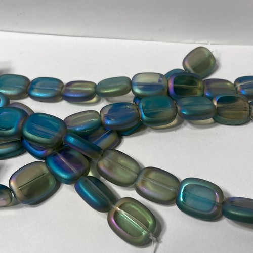 Darice Strung Glass Beads 6 7" Strands Iridescent Rounded Edge 12mm x 14mm  - Picture 1 of 24