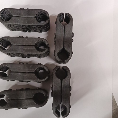 6x Polypropylen GCA 2P-DW2-1/2 doppelte schwarze Klemme passend für 1/2" Kabel Koax - Bild 2 von 2