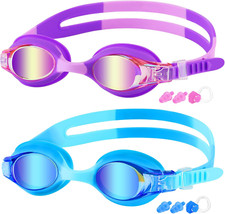 Kids Swim Goggles, 2 Pack Swimming Goggles for Boy and Girls No Leaking Anti-...