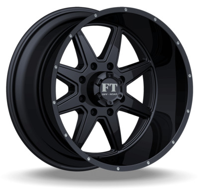 20x14 Wheels: Full Throttle FT-2 Torque Satin Black Wheels 6x139.7 -76mm GM1500