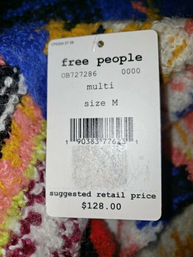 NWT Free People OB727286 Best Day Ever Colorblock Knit Sweater Multi Color Sz M - Picture 9 of 9