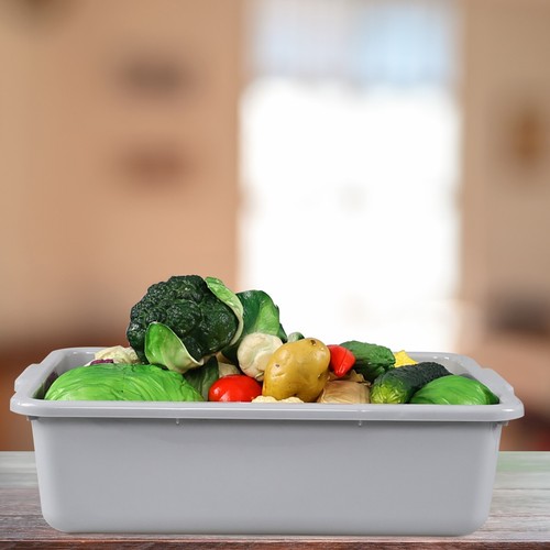 4 PACK 22 L Plastic Commercial Bus Tubs, Utility Bus Box, Gray - Picture 7 of 11