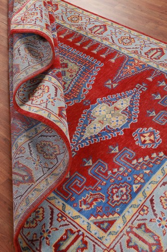 Red Geometric Viss Oriental Area Rug Wool Hand-knotted Living Room Carpet 6x9 - Picture 15 of 18