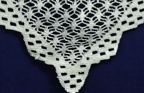 Lace Shawl Wrap 70" x 40" White Crochet Style Wedding Prom Vintage Gift - Picture 5 of 5