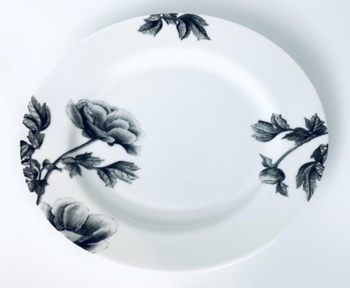 Royal Worcester SCHWARZE PFINGSTROSE Blumen Porzellan 8 3/8" Salatteller - Bild 2 von 4