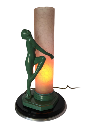 Re-Edition Nude Frankart F612 Lamp with Crackle Glass Shade - Picture 2 of 7