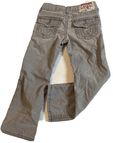 True Religion Straight Kids Sz 5 Gray Corduroy 5 Pocket Flap Pants