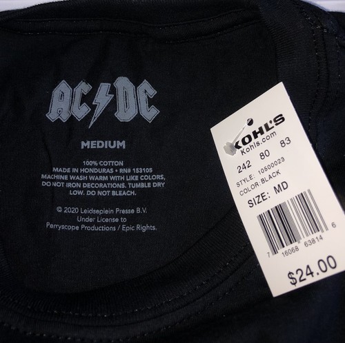 ACDC Womens Medium Shirt NEW For Those About to Rock Concert Tee Cannon Black - Picture 2 of 12