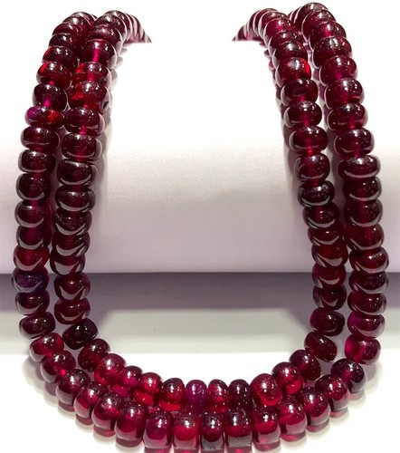 AAAA+ Quality~~Burma Ruby Smooth Rondelle Beads Red Ruby Gemstone Beads - Picture 3 of 8