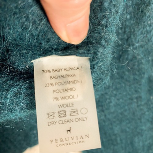 Peruvian Connection Cardigan Sweater Womens XL Baby Alpaca Wool Blend Pockets - Picture 4 of 8