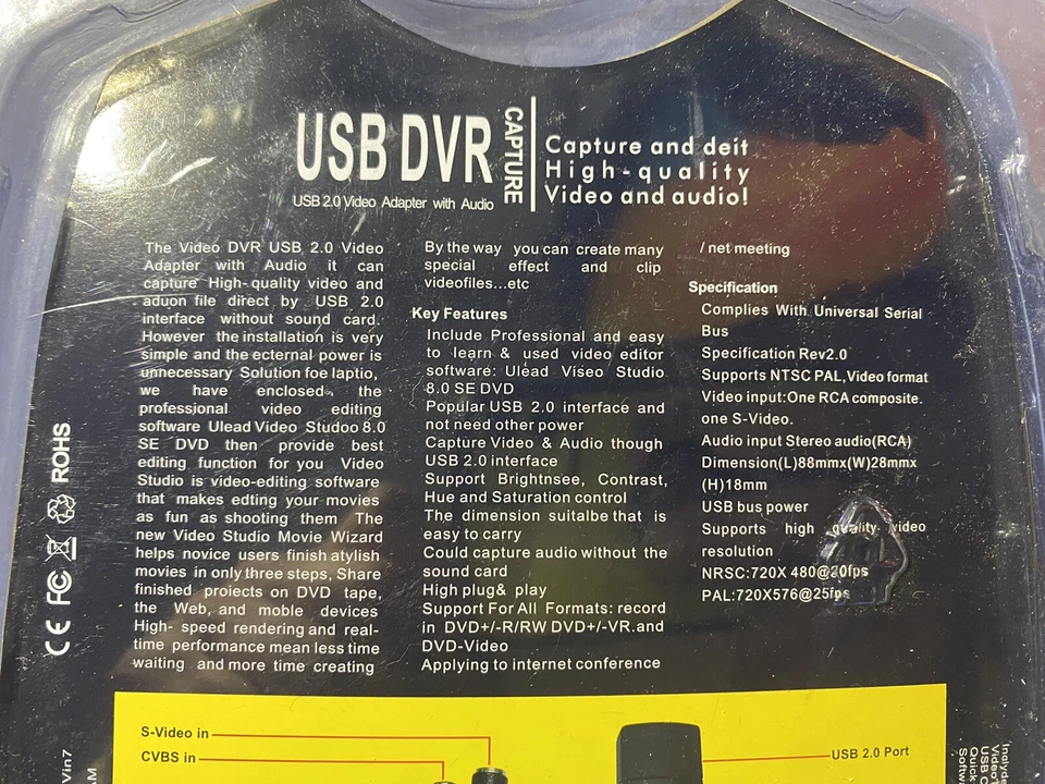 USB 2.0 Audio TV Video VHS to DVD VCR PC DVR HDD Converter Adapter Capture Card - Image 3 of 4