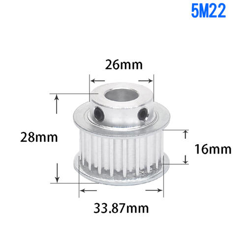 HTD 5M Zahnriemenscheibe mit Schritt 20T-60T Bohrung 5-25 mm für 15 mm breiter Riemen, CNC - Bild 14 von 29