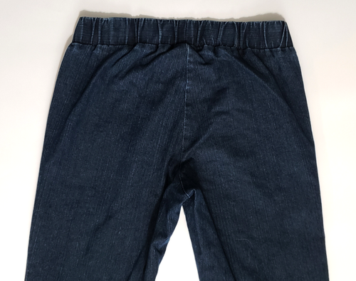 Soft Surroundings Petite Jeans Sz M Elastic Waist Pull On Dark Denim Tapered Leg - Picture 4 of 7
