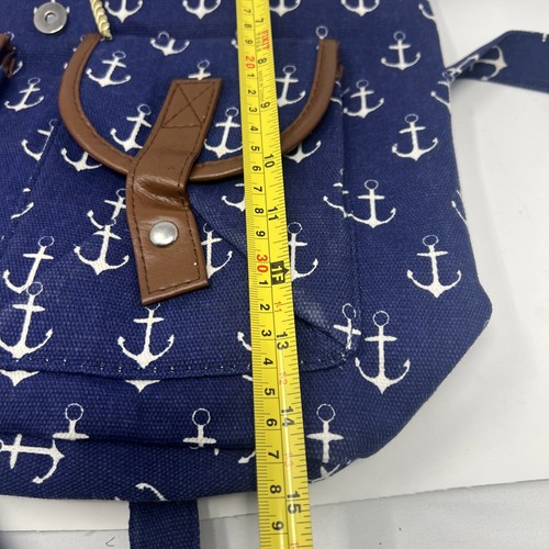 Bahamas Backpack 15x15 Blue/White Novelty Anchors SEA With Front Pockets New - Picture 11 of 12