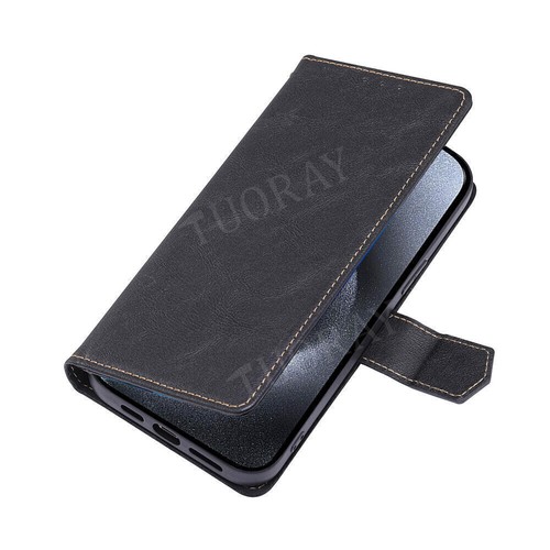Funda de móvil para iPhone 16 15 14 13 Pro Max cuero plegable cartera imán - Imagen 12 de 69