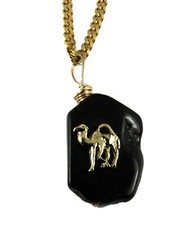 4031902 AEAONMS Masonic Black Stone Necklace Prince Hall Mecca Camel Mason Egypt