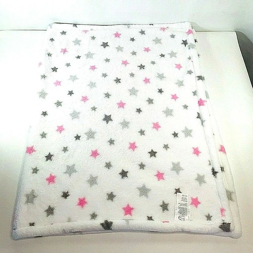 Little Miracles Babydecke weiß rosa grau Sterne Costco weich flauschig 30 x 44 - Bild 4 von 5