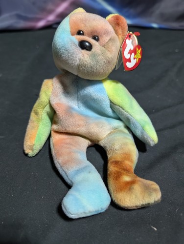 TY Beanie Baby GARCIA the Ty-dyed Bear 4th Gen hang tag PVC Pellets *MWNMT* 2