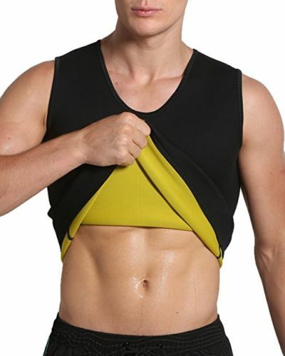 Men's Waist Trainer Vest Sauna Sweat Body Shaper Tank Top Slimming Trimmer Shirt - Picture 6 of 10