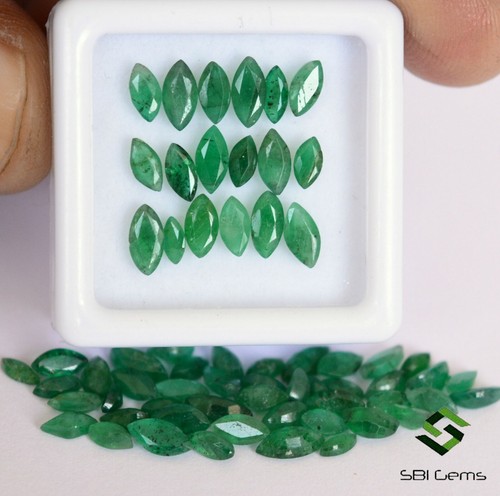 9.54 Cts Natural Emerald Marquise Cut Mix mm Untreated Faceted Loose Gemstones - Picture 1 of 3