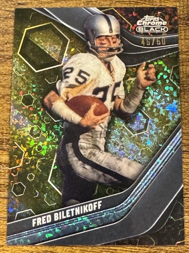 2023 Topps Composite Fred Biletnikoff Topps Chrome Black Gold Mini Diamond /50