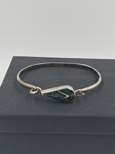 Sterling Silver And Malachite Cuff Bracelet
