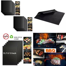 US 10 Pack Grill Mats Non-Stick Reusable Outdoor Grilling BBQ Baking Cooking