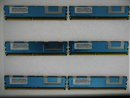 24GB 6x4GB PC2-5300 ECC FB-DIMM IBM x3400 Type 7975 Equivalent 46C7420 - Picture 1 of 4