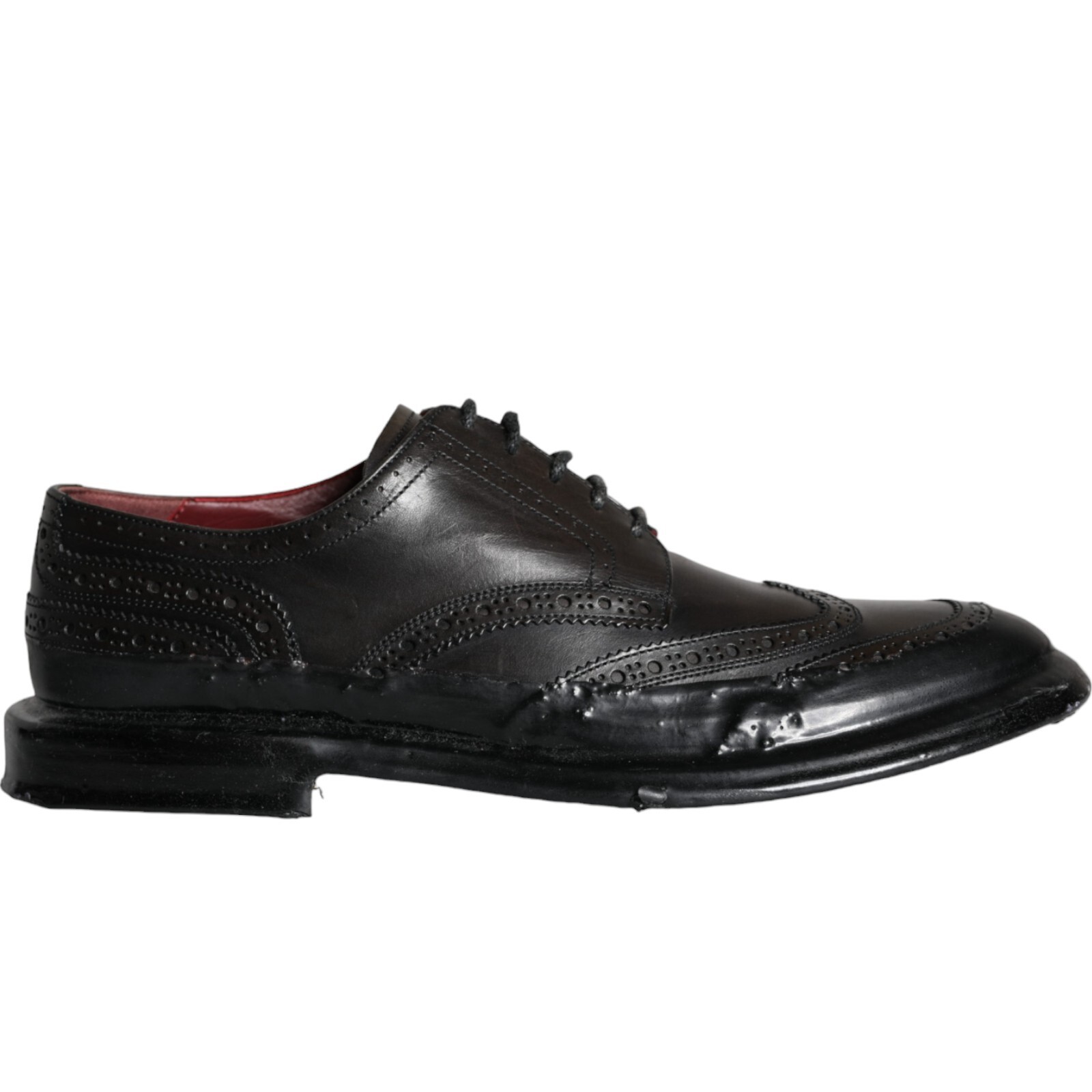 DOLCE & GABBANA / черные кожаные туфли-оксфорды Oxford Wingtip, официальные мужские туфли, EU42 / 9 долларов США, 1200 долларов США