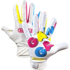 Battle Sports Gang Gang Double Threat Adult Football Receiver Gloves - White
