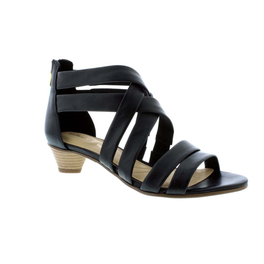 Último gran descuento Clarks Mena Silk - Black Leather Womens Sandals Último gran descuento Clarks Mena Silk - Black Leather Womens Sandals