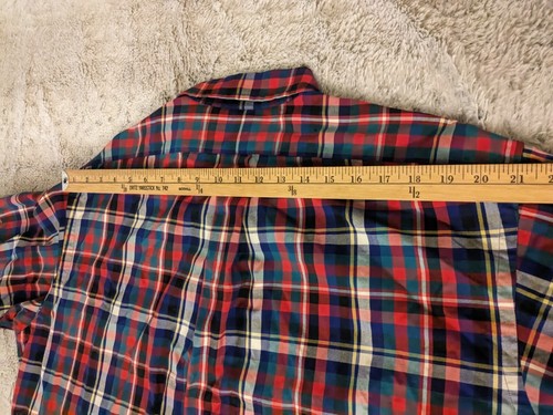 RALPH LAUREN Shirt Mens L Blake Casual Cotton Blue Red Green White Yellow Plaid - Picture 9 of 10