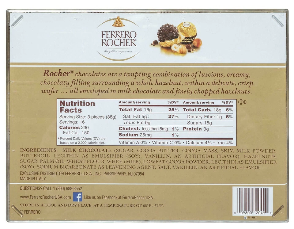 2 Packs Ferrero Rocher Fine Hazelnut Chocolates 48 ct, 21.2 oz Each, Total 96 ct - Image 4 of 4