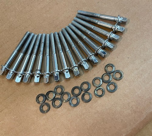 Ludwig 50s 60s Vintage Snare Drum Tom Tension Rods 16 2-1/4 & Brass Washers - Picture 5 of 5