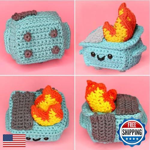 IFSLQNX Crochet Dumpster Fire - Emotional Support Dumpster, Handmade Positive - Picture 5 of 5