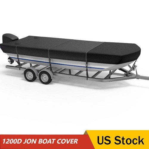 Fits 12-18ft Marine Grade Jon Boat Cover 1200D Heavy Duty Waterproof Trailerable - Picture 37 of 51