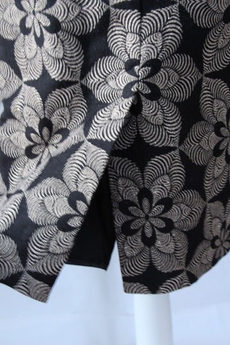 EVA FRANCO Peplum Cocktail Dress Women's 2|XS Black Gold Floral Sheath Strapless - Picture 7 of 8