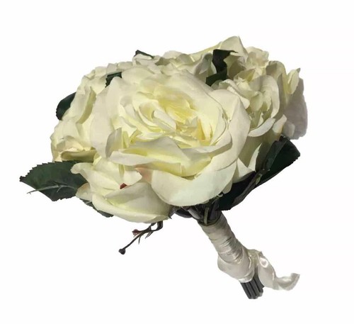 White Rose Artificial Flowers Handheld Flowers Artificial ￼￼￼Bouquet wedding￼ 10 - Bild 1 von 8