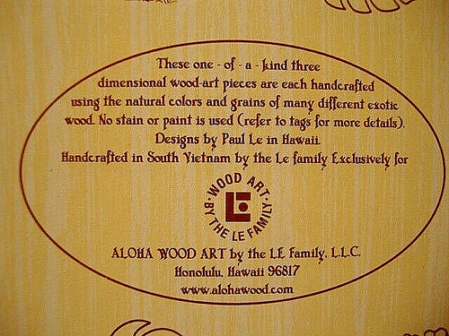 ALOHA HANDGEFERTIGTE HOLZKUNST HAWAII HULA TÄNZER MAGNET 4" X 5" Neu in der Box - Bild 9 von 9