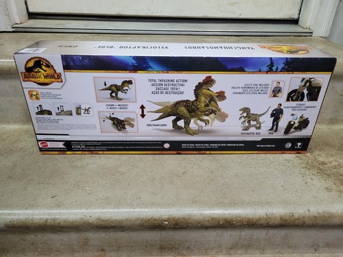 Jurassic World Dominion 3 Pack Yangchuanosaurus, Blue, And Owen On Motorcycle  - Bild 2 von 8