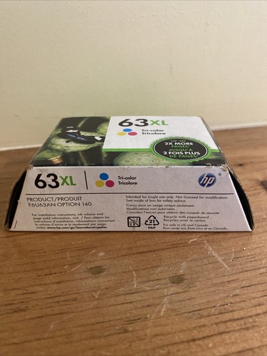 Cartucho de impresora de tinta tricolor HP 63XL F6U63AN NUEVO Original GENUINO 2022 - Imagen 5 de 5