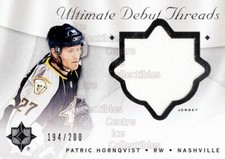 2008-09 UD Ultimate Collection Debut Threads #PH Patric Hornqvist